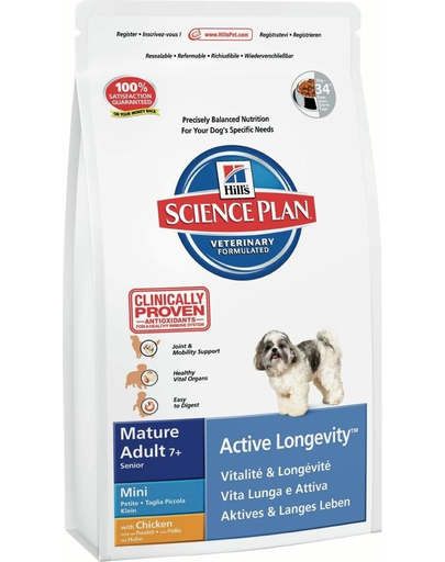 HILL\'S Science Plan Canine Mature Adult 7+ Active Longevity Mini Chicken 1 kg