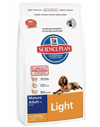 HILL\'S Science Plan Canine Mature Adult 7+ Light Chicken 12 kg