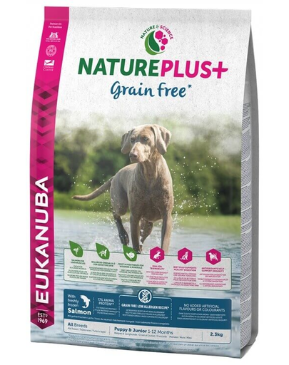 EUKANUBA Nature Plus+ Puppy & Junior - bogat în miel proaspăt înghețat 14 kg