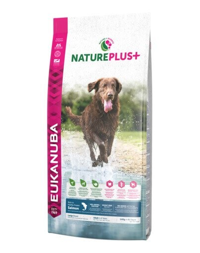 Eukanuba nature plus+ adult large breed - bogat în somon proaspăt înghețat 10 kg
