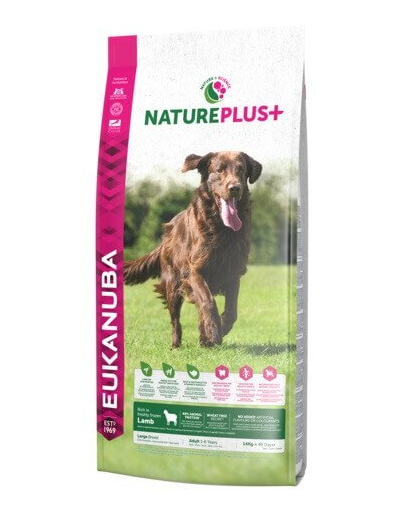 Eukanuba nature plus+ adult large breed - bogat în miel proaspăt înghețat 10 kg