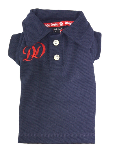 DOGGY DOLLY Tricou polo DD, albastru-închis, S 23-25 cm/36-38 cm