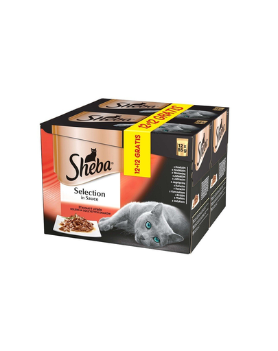 SHEBA Selection in Sauce juicy flavors 85g 12+12