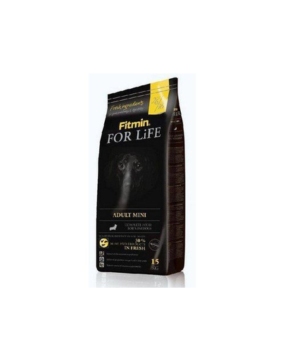 FITMIN Dog For Life Mini Hrana uscata caini adulti talie mica, cu vita si porc 3 kg