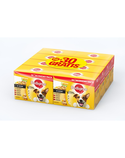 PEDIGREE Hrană umedă cu pui, vită și curcan 100 g 66+30 gratis