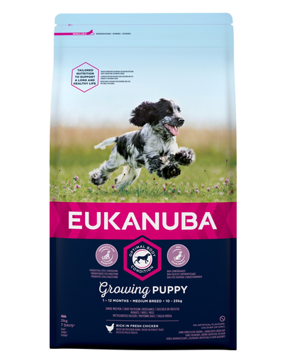 EUKANUBA Growing Puppy Medium Breed - bogat în pui proaspăt 2kg