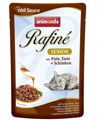 ANIMONDA Rafiné Soupé Senior Curcan, Rață și Șuncă 100 g