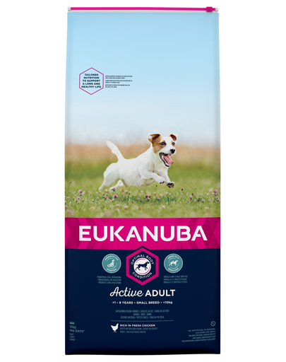 EUKANUBA Active Adult Small Breed - bogat în pui proaspăt 12kg