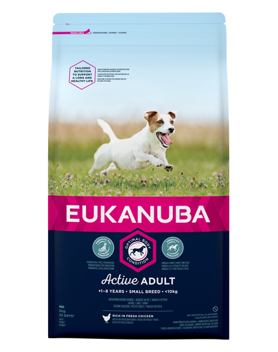 EUKANUBA EUKANUBA Active Adult Small Breed - bogat în pui proaspăt 2kg