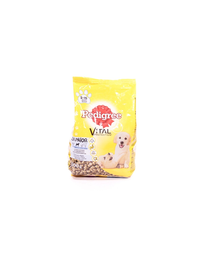 PEDIGREE Junior pentru câini de talie medie, cu pui și orez 16 x 500 g