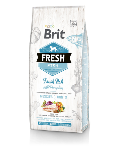 BRIT Fresh Adult Large Hrană uscată cu pește și dovleac 2,5 kg