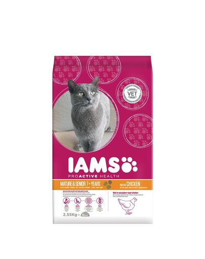 IAMS Cat Senior All Breeds Chicken 2.55 kg