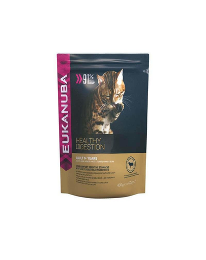 EUKANUBA Cat Adult All Breeds Healthy Digestion Lamb & Liver 400 g