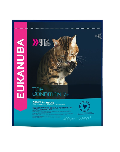 EUKANUBA Cat Senior All Breeds Top Condition Chicken & Liver 0.4 kg imagine