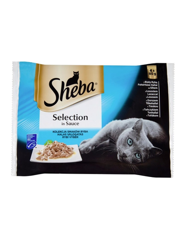 SHEBA Selection in Sauce mix de pește 4 x 85 g imagine