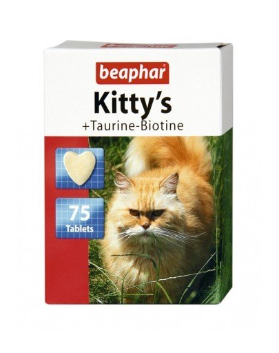 BEAPHAR Kitty\'s Tablete cu Taurină și Biotină 75 comprimate