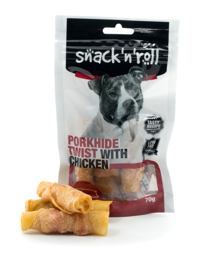 Snack & roll porkhide twist with chicken 70 g
