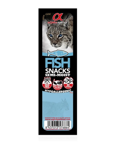 ALPHA SPIRIT Cuburi peste, recompensa pisici fara cereale 35 g