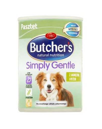 Butcher's simply gentle cu curcan și orez 390 g