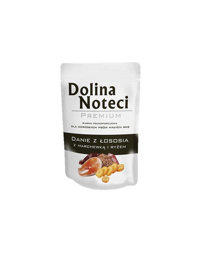 DOLINA NOTECI Premium cu somon, morcovi și orez pentru câini de talie mică 100 gr