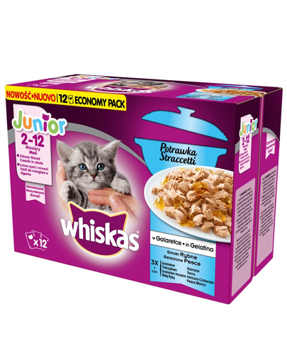 WHISKAS Junior cu Pește în Aspic 12x85 g