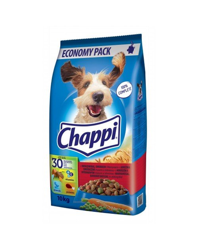 CHAPPI Adult cu Vită, Carne de Pasăre și Legume 10 kg