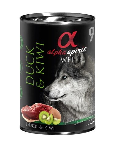 ALPHA SPIRIT - Hrană umedă pentru câini cu rață și kiwi 6 x 400 g