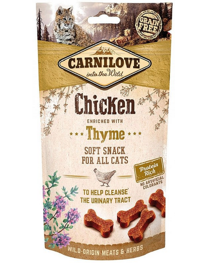 CARNILOVE Gustari semi-umede pentru pisici pui si cimbru 50 g