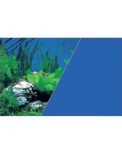 ZOLUX Fundal cu două fețe pentru acvariu 50 x 80 cm plante roci / albastru