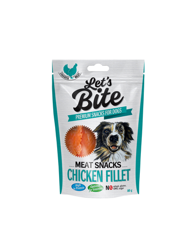 Brit let's bite meat snacks file de pui 80 g