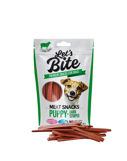BRIT Let\'s Bite Meat Snacks Puppy felii de miel 80 g