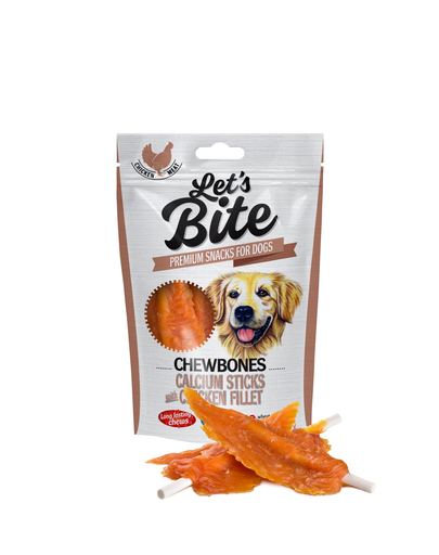 Brit let's bite chewbones calciu și pui 300 g