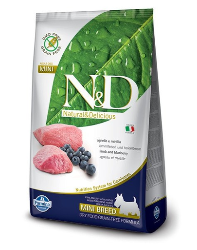 N&D Adult Mini - Hrană uscată cu miel și afine 2.5 kg
