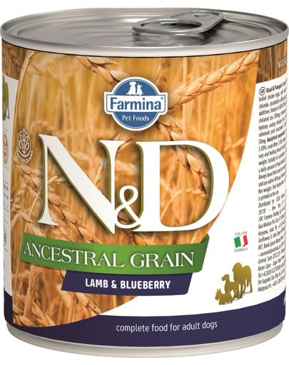 Farmina n&d dog ancestral grain lamb & blueberry 285 g