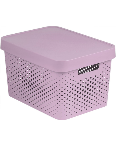 CURVER Coș ajurat cu capac INFINITY 17 L roz