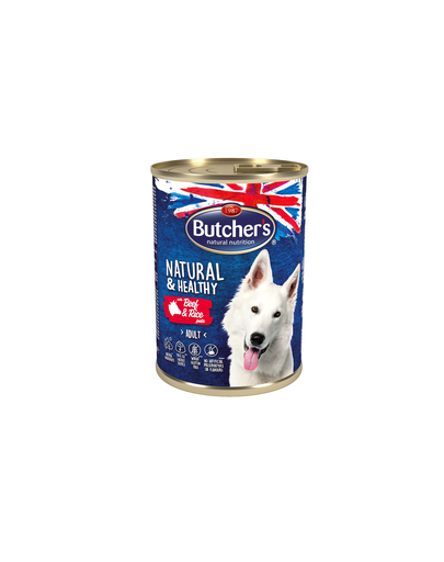 Butcher's dog natural&healthy pate cu vită și orez 390 g