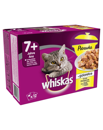 WHISKAS Senior cu pasăre 48 x 85 g