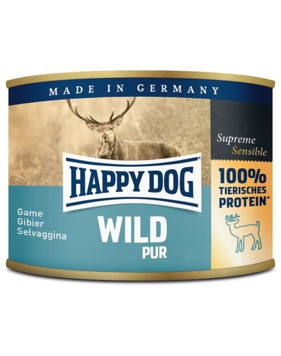 Happy dog wild pur hrană umedă cu vânat 200 gr