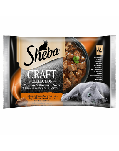 SHEBA Craft Collection 4x85g cu carne de vită, miel, curcan și pui imagine