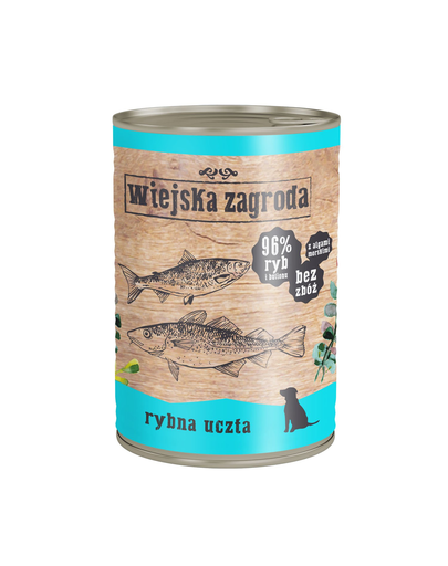 WIEJSKA ZAGRODA hrană umedă fără cereale, cu pește 400 gr