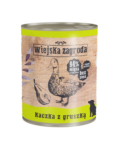 WIEJSKA ZAGRODA hrană umedă fără cereale, rață și pere 800 gr