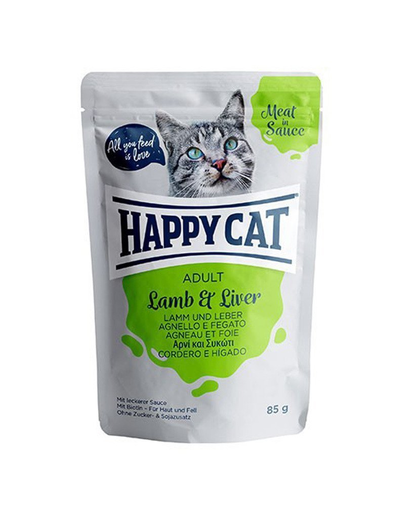 Happy cat meat in sauce adult, miel și ficat 85 gr