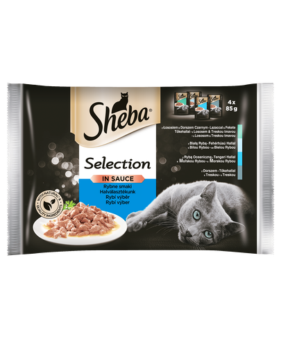 Sheba selection in sauce mix arome de pește 56 x 85 g