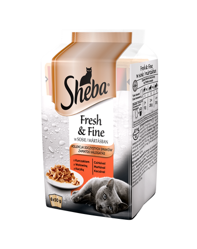 Sheba fresh&fine mix carne 6x50 gr + 6x50 gr gratis