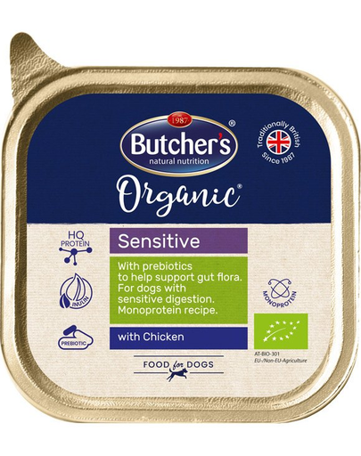 Butcher's organic sensitive monoproteină cu pui 150 g