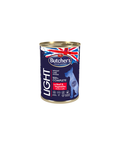 BUTCHER'S Functional Dog Light Hrana umeda cu vita si legume in sos pentru caini 400gr