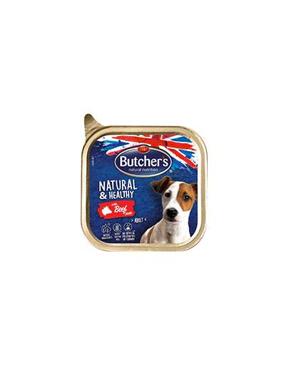 BUTCHER'S Natural&Healthy Dog pate cu vită 150 gr
