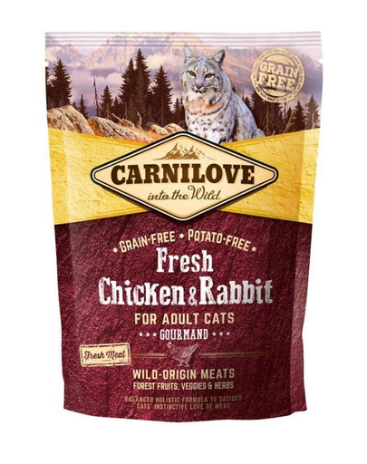 CARNILOVE Adult Gourmand Fresh pui și iepure 400 gr