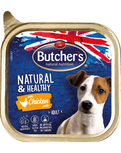 BUTCHER'S Natural&Healthy Dog pate cu pui 150 gr