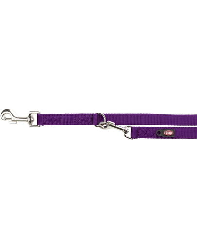 TRIXIE Lesă reglabilă Premium, dublă, M–L: 2.00 m/20 mm, violet